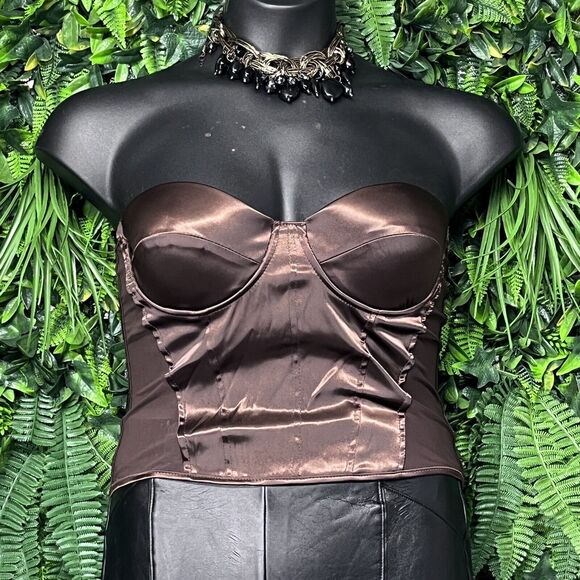 FASHION‎ NOVA Top Women Large Brown Corset Bustier Burlesque Steam Punk 2311 - Picture 2 of 8